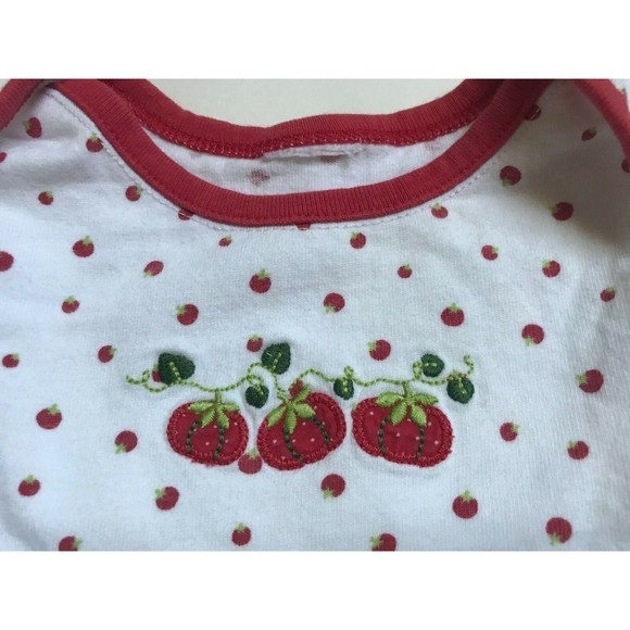 Girl's Size 9M 6-9 Months Two Piece White Tomatoes Embroidered Dress & DC Set - Picture 4 of 6